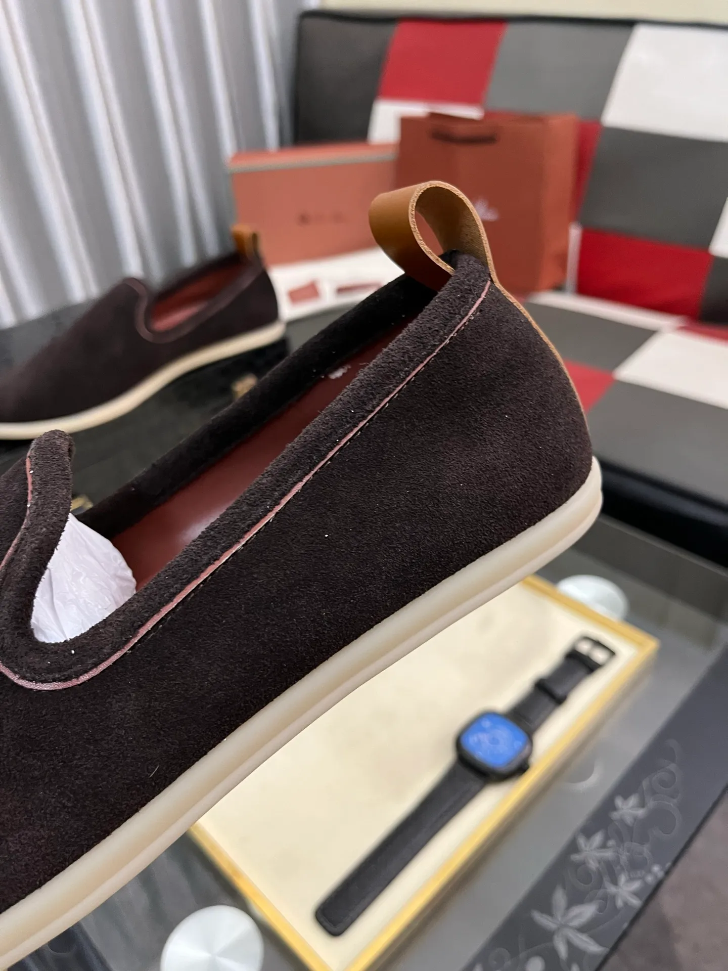Men's men's shoes 💰420⌚️⌚️Loro*Piana pure original 2023 soft and comfortable LP deerskin flat casual star same style slip-on Loft men's shoes size 38-44